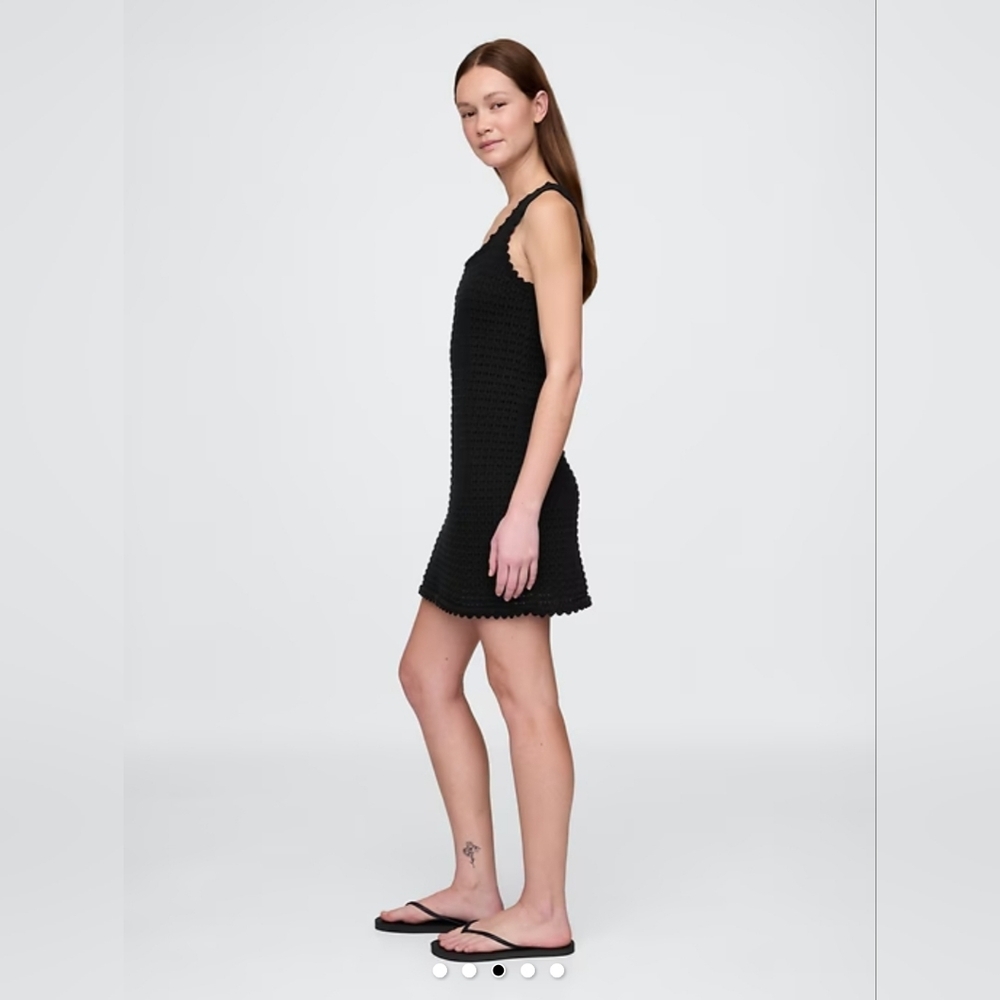 SOLD❣️ NWT GAP Black Crochet Mini Dress Size Medium Petite - Picture 9 of 10
